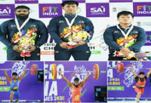 खेलो इंडिया ट्राइबल गेम्स-2026 : वेटलिफ्टिंग में 71 किग्रा वर्ग में सिल्वन बेह्रोथाटलो का स्वर्णिम प्रदर्शन खेलो इंडिया ट्राइबल गेम्स-2026 : वेटलिफ्टिंग में 71 किग्रा वर्ग में सिल्वन बेह्रोथाटलो का स्वर्णिम प्रदर्शन