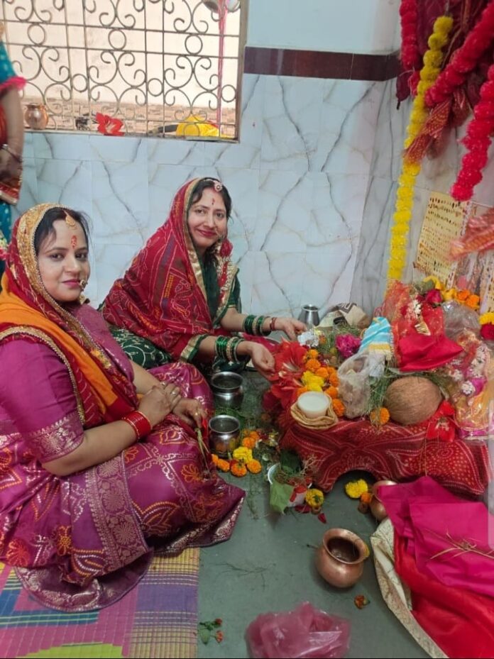 hqs गौड़ ब्राम्हण समाज रायपुर (गुढ़ियारी) की महिलाओं ने मनाया गणगौर महोत्सव-किशन लाल बाजारी