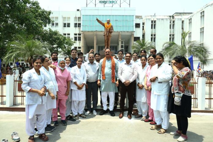 बाबा साहेब के विचारों पर चलकर ही बनेगा बेहतर समाज : स्वास्थ्य मंत्री श्याम बिहारी जायसवाल