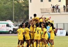 महिला फुटबॉल में छत्तीसगढ़ का शानदार प्रदर्शन, झारखंड को हराकर जीता स्वर्ण पदक महिला फुटबॉल में छत्तीसगढ़ का शानदार प्रदर्शन, झारखंड को हराकर जीता स्वर्ण पदक