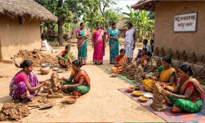 गणेशोत्सव में बस्तर की महिलाओं का कमाल...इको-फ्रेंडली मूर्तियां बेचकर कमाए 1.80 लाख रुपये