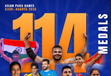 ’एशियन पैरा गेम्स में भारत का ऐतिहासिक परचम, 114 पदकों के साथ टीम इंडिया ने रचा नया इतिहास’ ’एशियन पैरा गेम्स में भारत का ऐतिहासिक परचम, 114 पदकों के साथ टीम इंडिया ने रचा नया इतिहास’